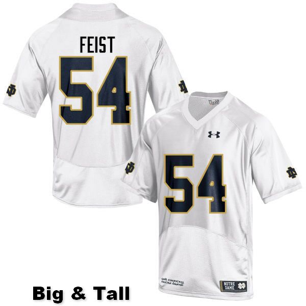 Men's NCAA Notre Dame Fighting Irish #54 Lincoln Feist Stitched College Under Armour Authentic White Big & Tall Football Jersey WP10M43OJ